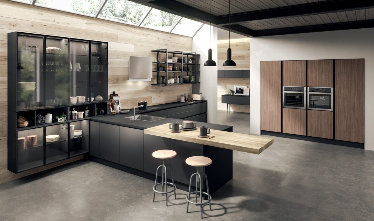 bijou black modern kitchen