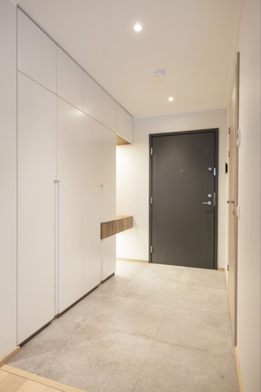 white wardrobe in hallway