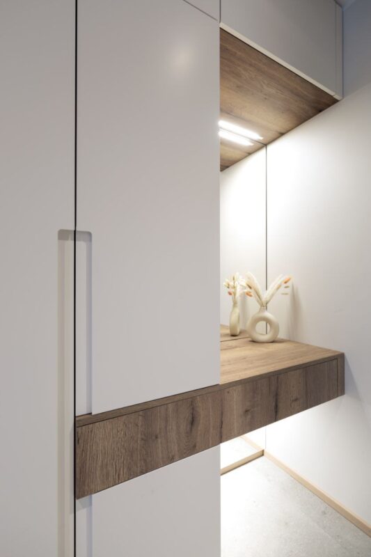 white wardrobe in hallway -1